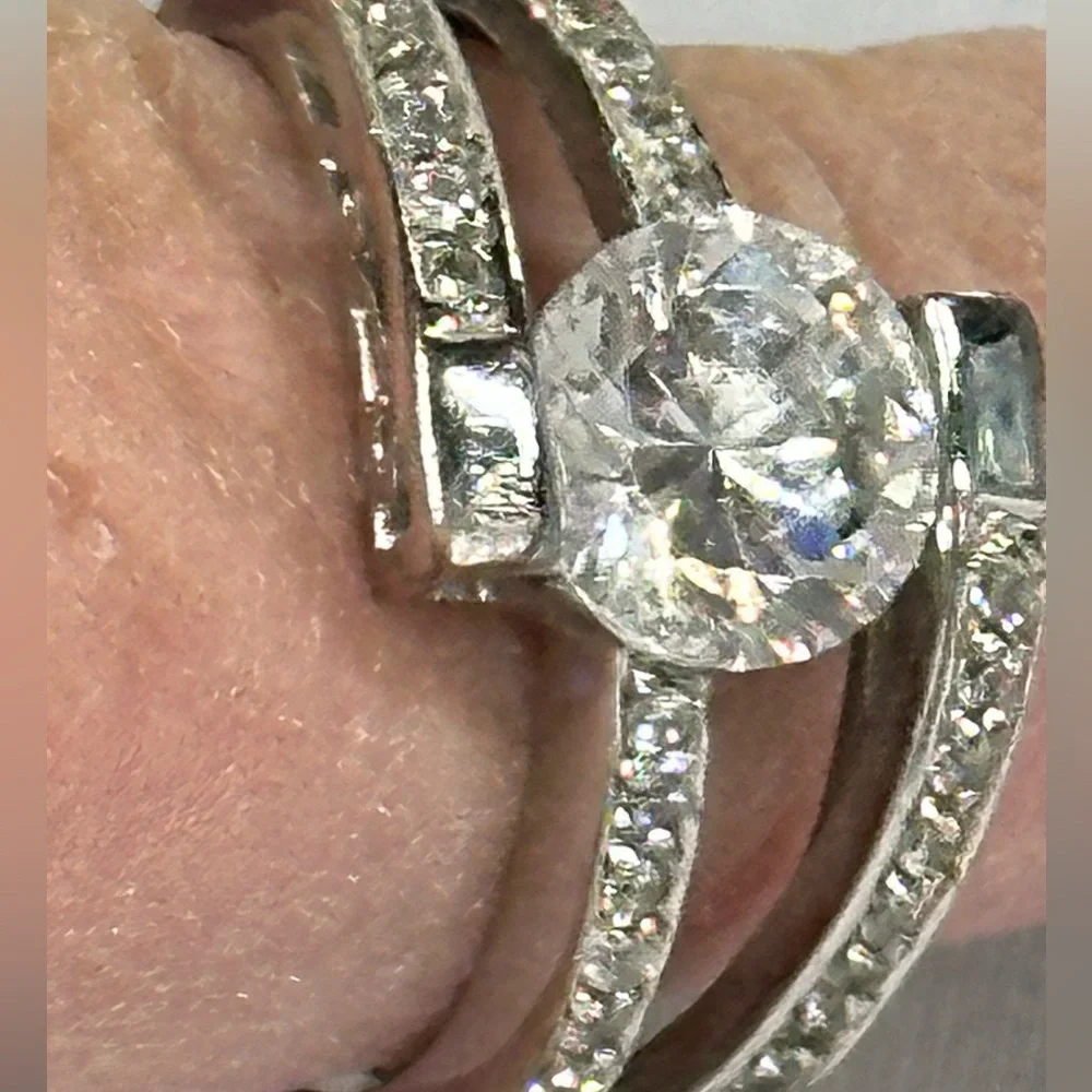 Vintage Charming Charlie’s CZ Ring with Center Solitaire - Picture 2 of 2